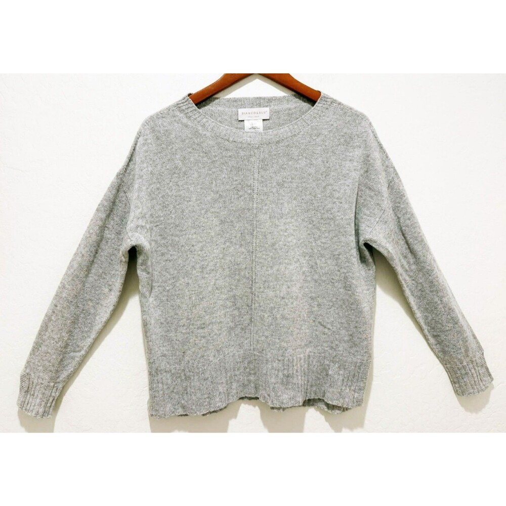BIANCO & BLU sz. Small Merino Cashmere Blend Gray Sweater Minimalist Italian
